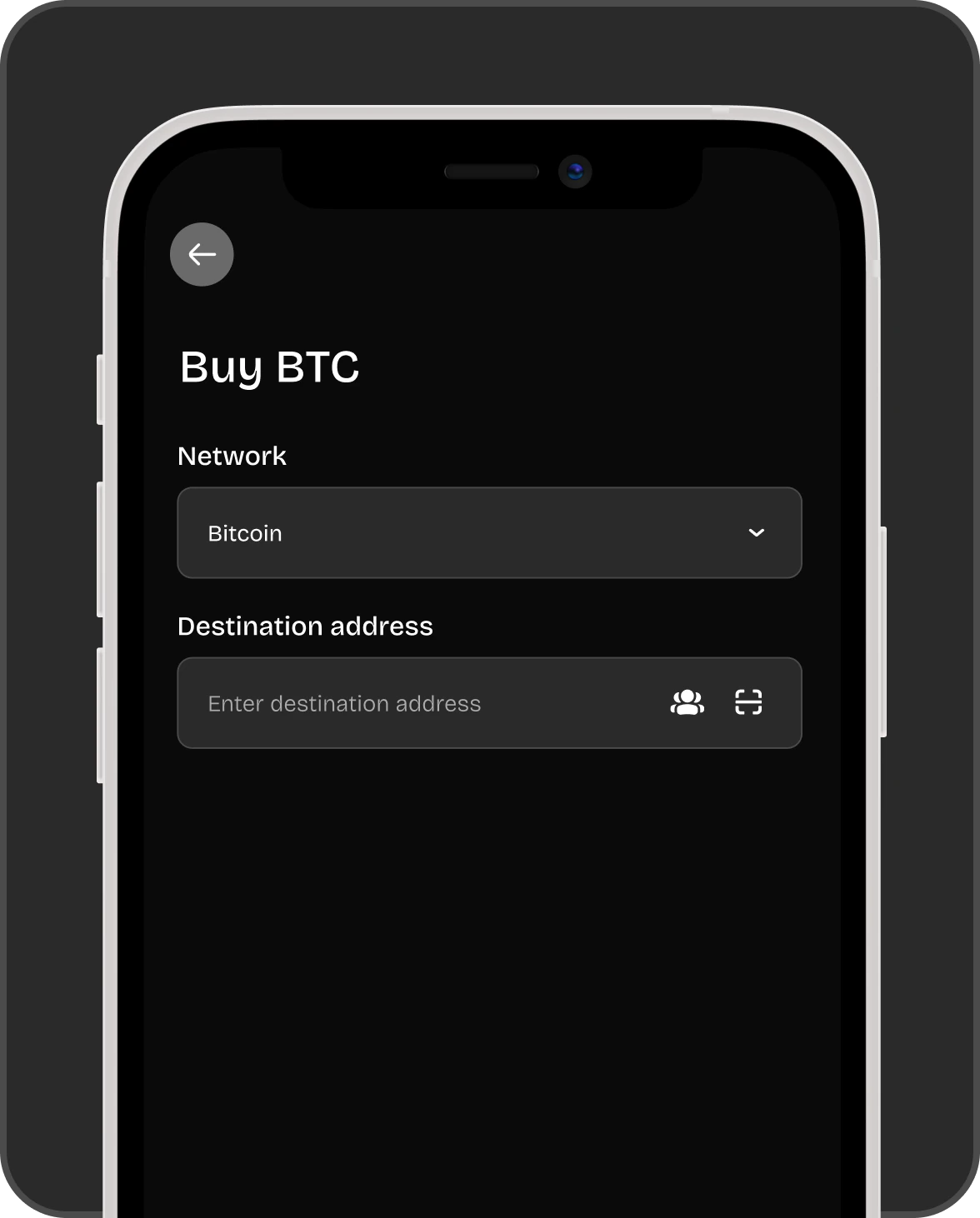 Buy crypto to your non Bitoshi wallet and receive funds instantly