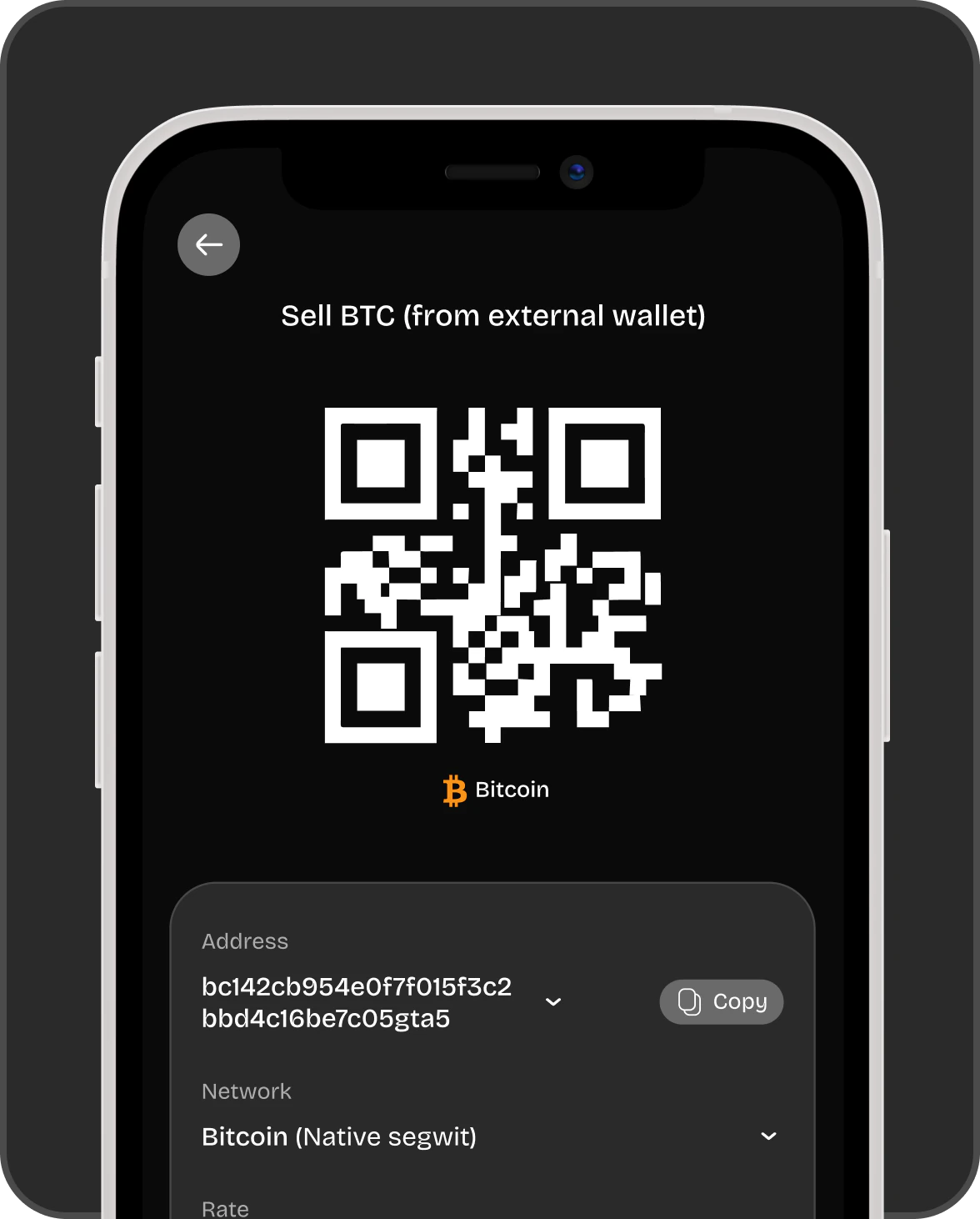 Sell crypto from your non Bitoshi wallet and receive funds instantly